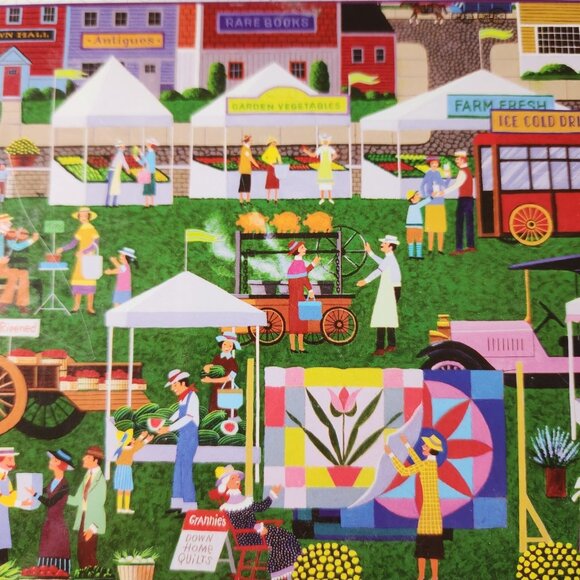Sure-Lox Art Hometown Collection Farmers Market 1500 Pc Jigsaw Puzzle Surelox - Picture 5 of 6